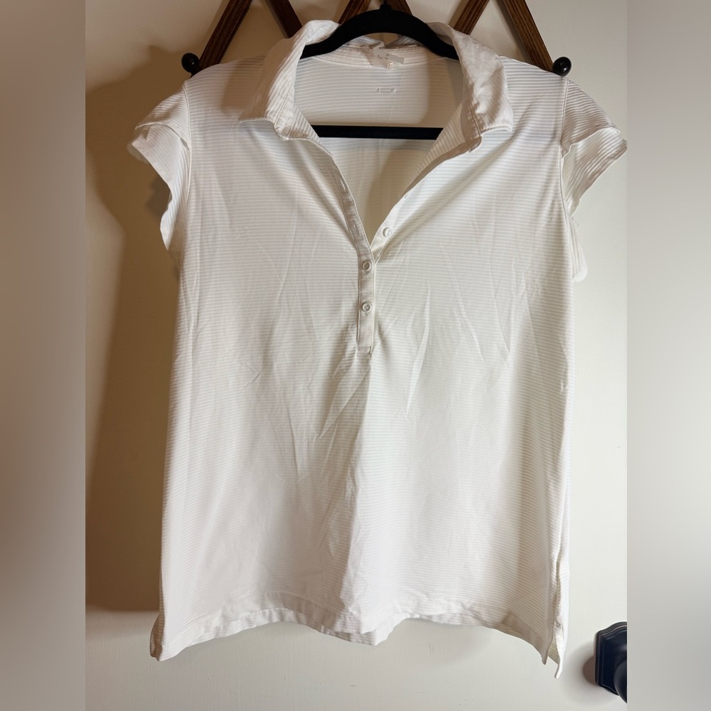 CALIA by Carrie Underwood White Short-Sleeve Polo Top